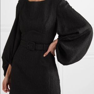 Rebecca Vallance long sleeve belted black dress